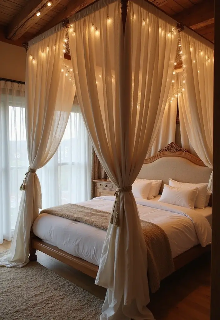 30+ Modern Bedroom Designs for a Fresh and Stylish Space 22 30+ Modern Bedroom Designs for a Fresh and Stylish Space - 22. Elegant Canopy Designs