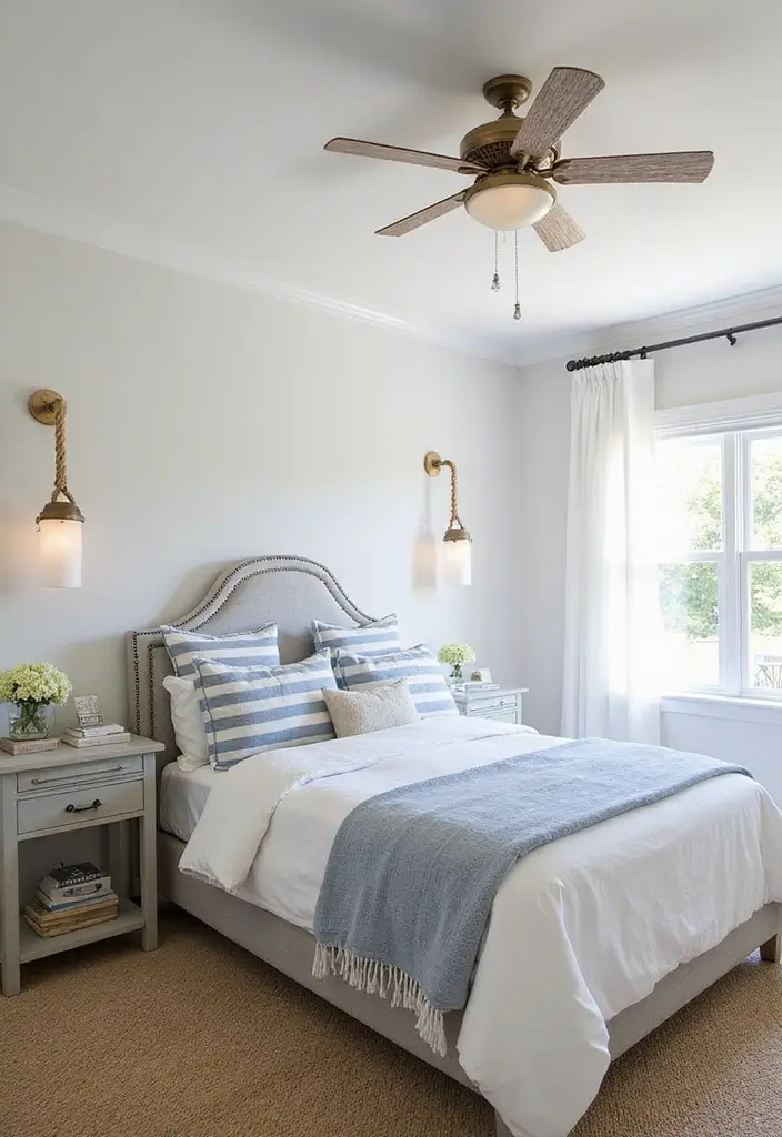 30+ Modern Coastal Bedroom Ideas That Feel Relaxed and Chic 11 30+ Modern Coastal Bedroom Ideas That Feel Relaxed and Chic - 11. Nautical Accents