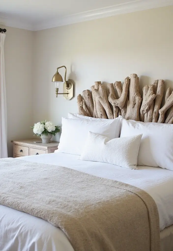30+ Modern Coastal Bedroom Ideas That Feel Relaxed and Chic 3 30+ Modern Coastal Bedroom Ideas That Feel Relaxed and Chic - 3. Driftwood Decor