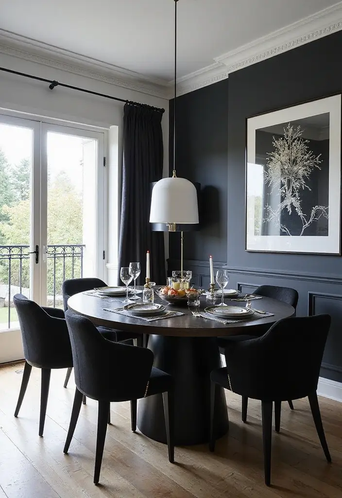 30+ Modern Dining Room Ideas for Contemporary Elegance 18 30+ Modern Dining Room Ideas for Contemporary Elegance - 18. Black and White Themes