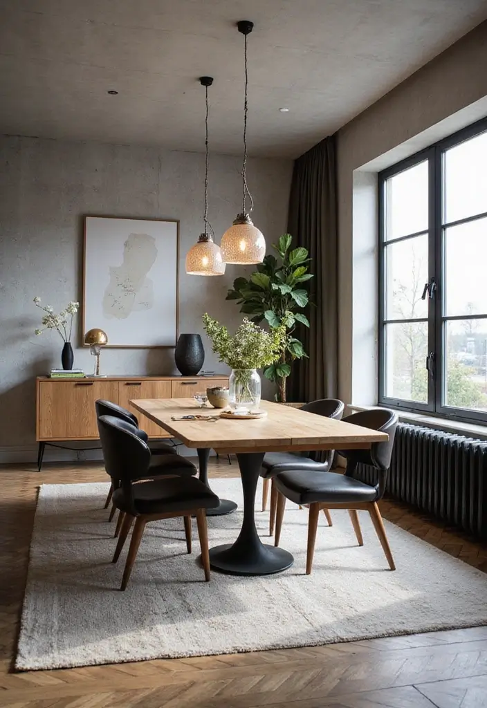 30+ Modern Dining Room Ideas for Contemporary Elegance 8 30+ Modern Dining Room Ideas for Contemporary Elegance - 8. Mixed Materials