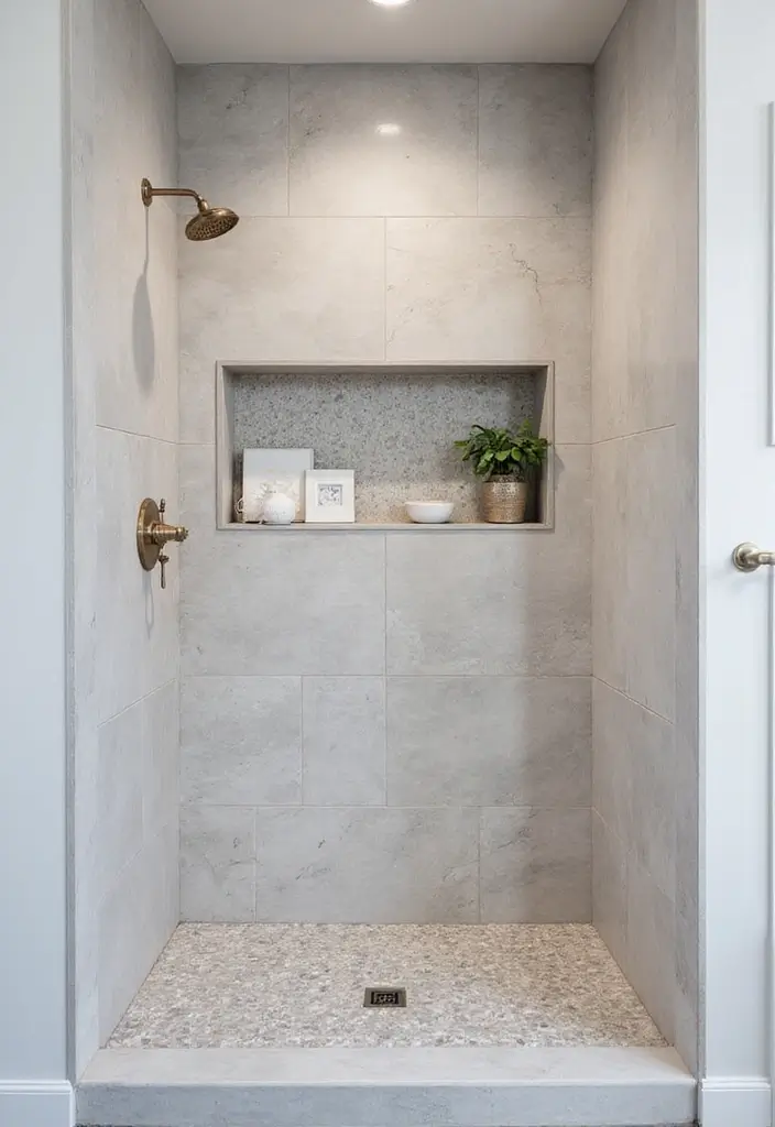 30+ Modern Farmhouse Bathroom Ideas That Balance Cozy and Sleek 14 30+ Modern Farmhouse Bathroom Ideas That Balance Cozy and Sleek - 14. Niche Ideas for Showers