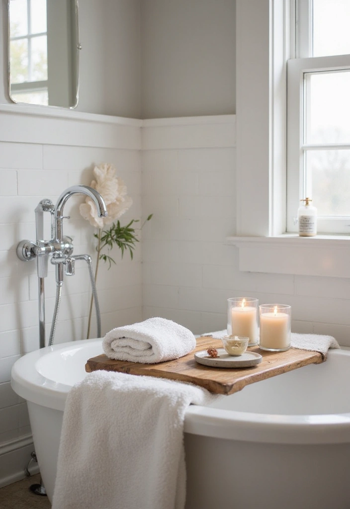30+ Modern Farmhouse Bathroom Ideas That Balance Cozy and Sleek 23 30+ Modern Farmhouse Bathroom Ideas That Balance Cozy and Sleek - 23. Relaxing Bath Accessories