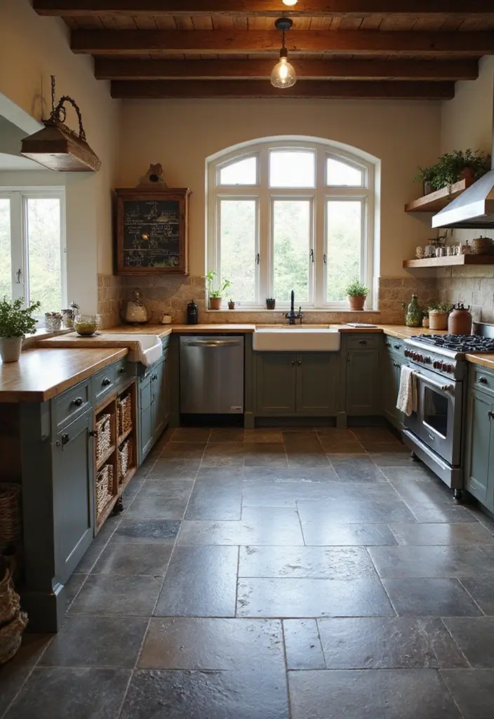 30+ Modern Flooring Ideas That Redefine Your Home 16 30+ Modern Flooring Ideas That Redefine Your Home - 16. Slate Flooring: Rustic Appeal