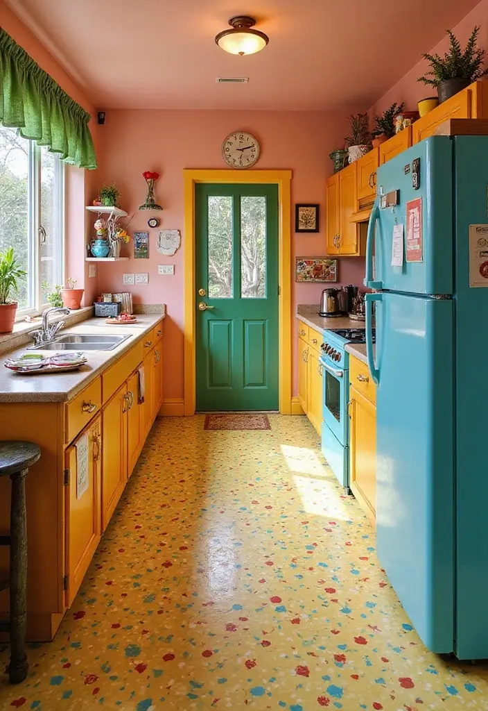 30+ Modern Flooring Ideas That Redefine Your Home 17 30+ Modern Flooring Ideas That Redefine Your Home - 17. Linoleum Sheets: Retro Revival