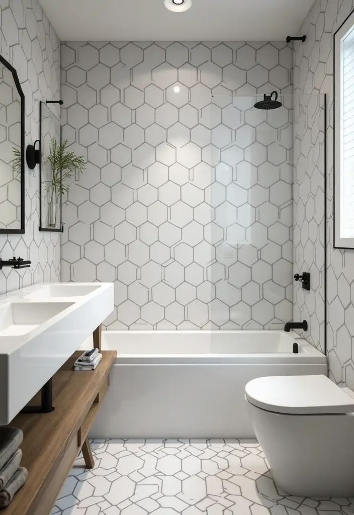 30+ Modern Flooring Ideas That Redefine Your Home 23 30+ Modern Flooring Ideas That Redefine Your Home - 23. Hexagon Tiles: Geometric Fun