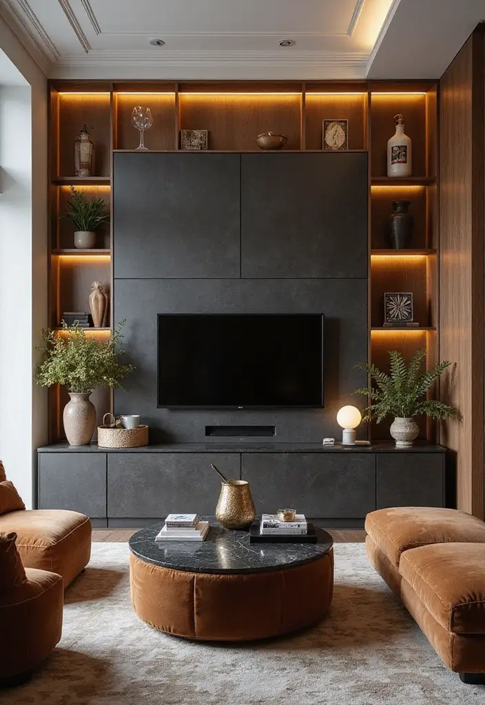 30+ Modern TV Unit Designs That Upgrade Your Living Room 17 30+ Modern TV Unit Designs That Upgrade Your Living Room - 17. Luxury Units