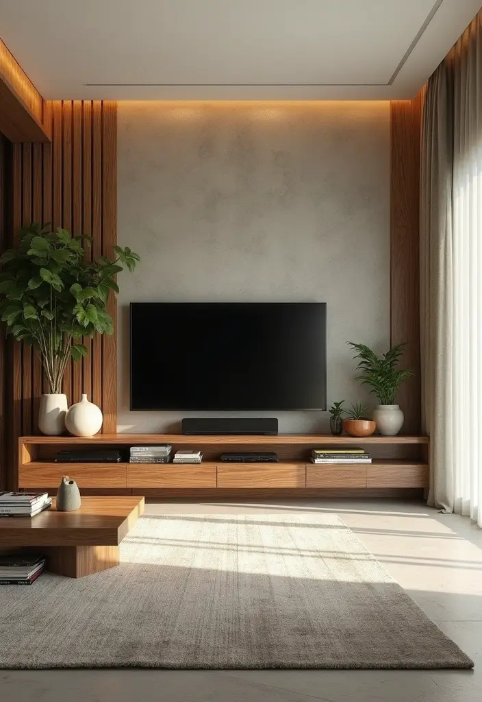 30+ Modern TV Unit Designs That Upgrade Your Living Room 20 30+ Modern TV Unit Designs That Upgrade Your Living Room - 20. Nature-Inspired Units