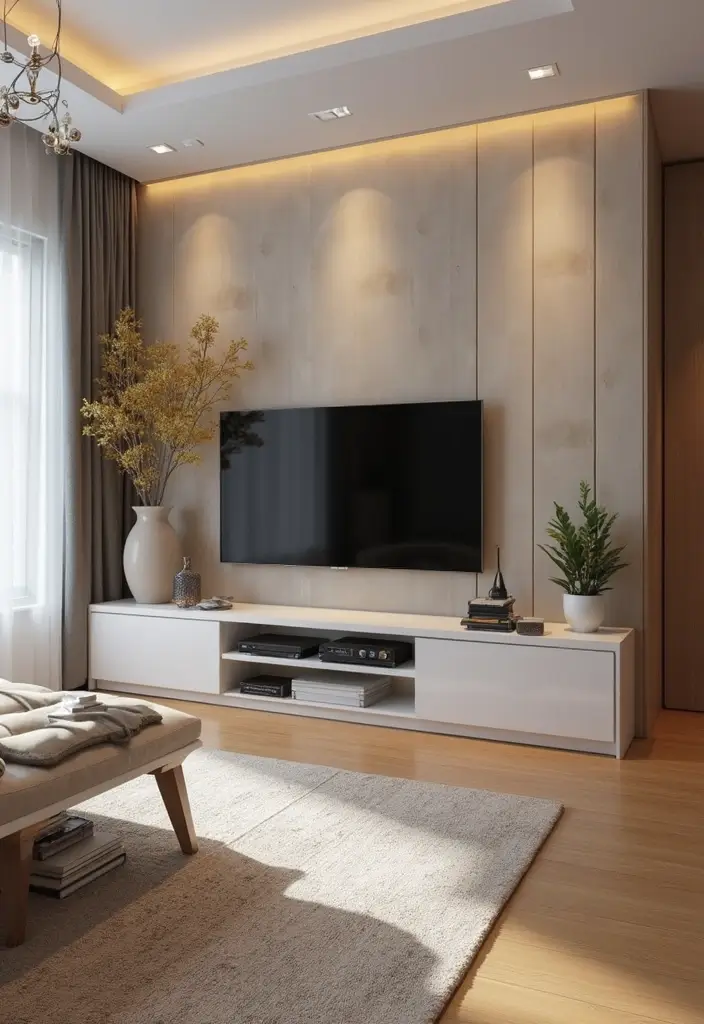 30+ Modern TV Unit Designs That Upgrade Your Living Room 26 30+ Modern TV Unit Designs That Upgrade Your Living Room - 26. Compact Units for Small Spaces