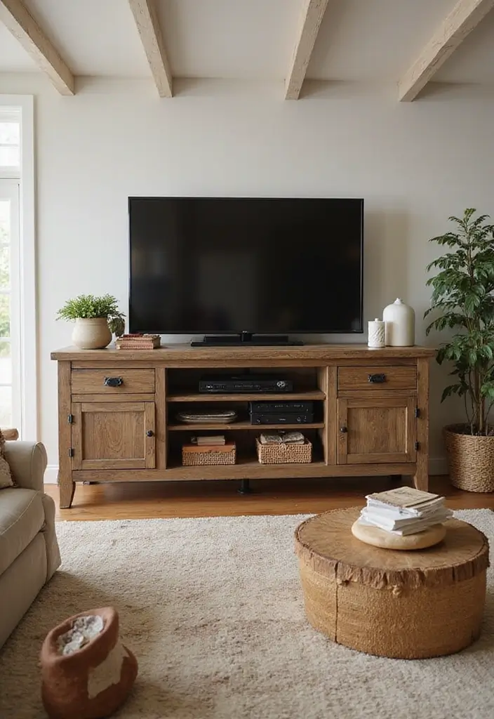 30+ Modern TV Unit Designs That Upgrade Your Living Room 27 30+ Modern TV Unit Designs That Upgrade Your Living Room - 27. Farmhouse Style Units