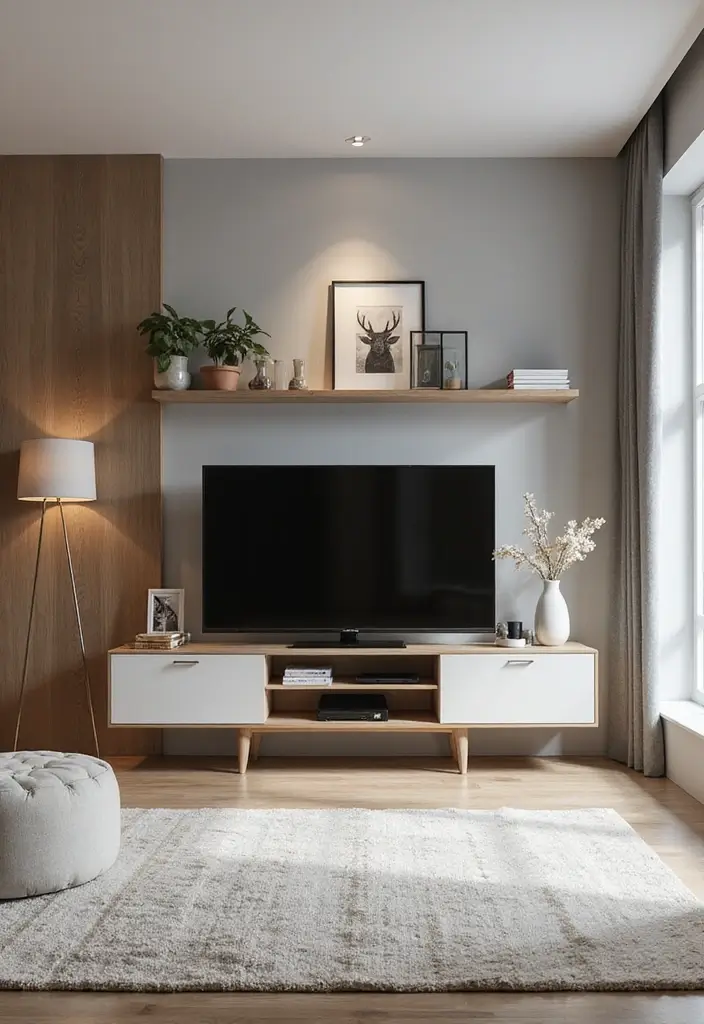 30+ Modern TV Unit Designs That Upgrade Your Living Room 28 30+ Modern TV Unit Designs That Upgrade Your Living Room - 28. Space-Saving Units