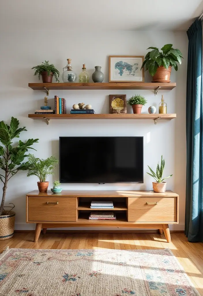 30+ Modern TV Unit Designs That Upgrade Your Living Room 9 30+ Modern TV Unit Designs That Upgrade Your Living Room - 9. Open Shelf Units