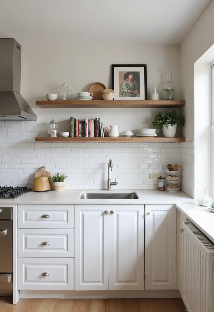 30+ Small Kitchen Ideas Modern Style That Feel Bigger and Brighter - 12. Floating Shelves