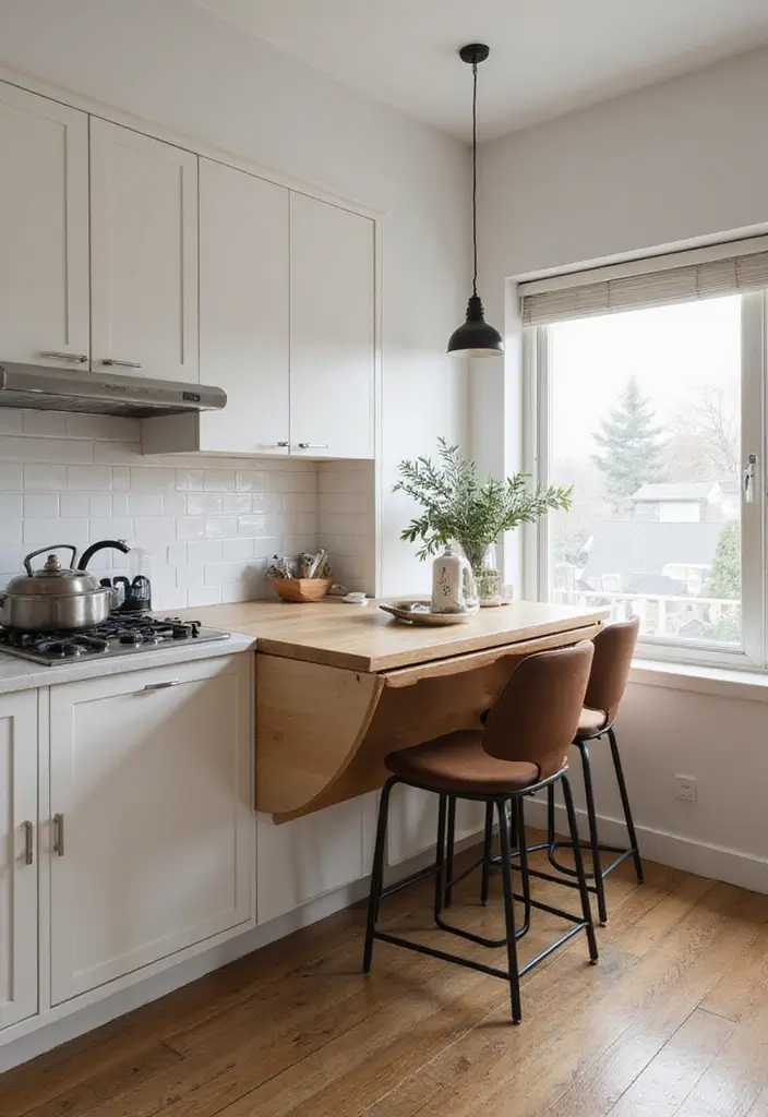 30+ Small Kitchen Ideas Modern Style That Feel Bigger and Brighter - 13. Compact Dining Solutions