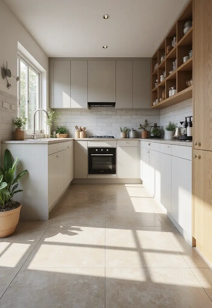 30+ Small Kitchen Ideas Modern Style That Feel Bigger and Brighter - 15. Seamless Flooring