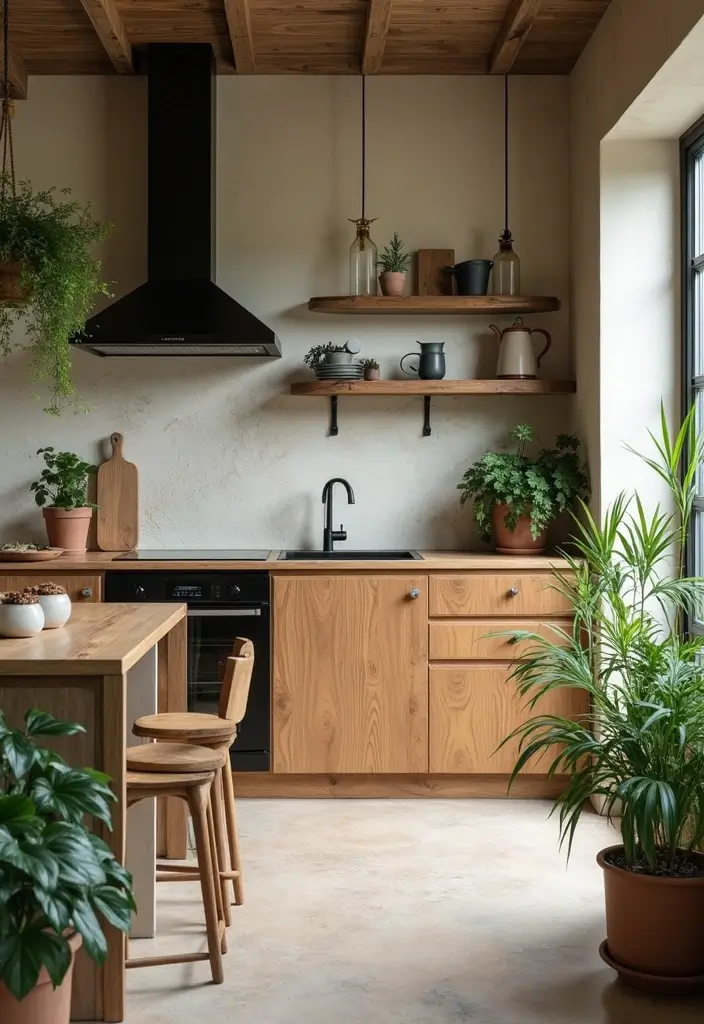 30+ Small Kitchen Ideas Modern Style That Feel Bigger and Brighter - 30. Nature-inspired Elements