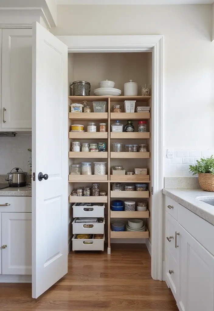 30+ Small Kitchen Ideas Modern Style That Feel Bigger and Brighter - 9. Smart Pantry Solutions