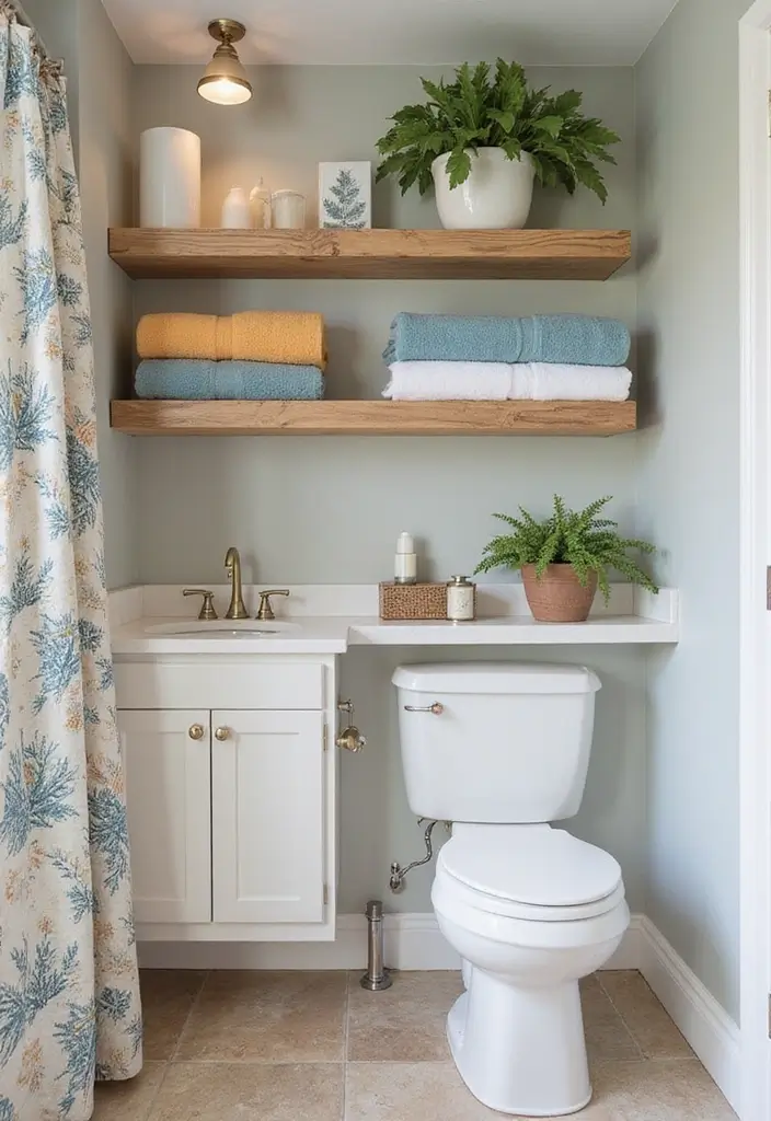 30+ Small Modern Bathroom Ideas That Look Spacious and Elegant 11 30+ Small Modern Bathroom Ideas That Look Spacious and Elegant - 11. Open Shelving