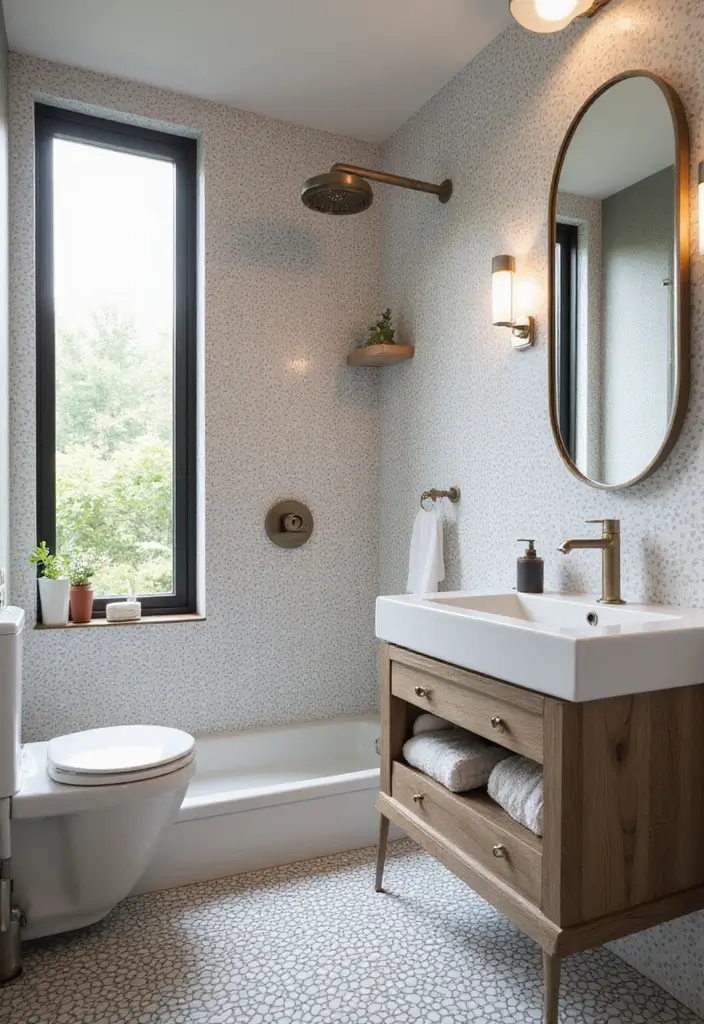 30+ Small Modern Bathroom Ideas That Look Spacious and Elegant 19 30+ Small Modern Bathroom Ideas That Look Spacious and Elegant - 19. Geometric Patterns