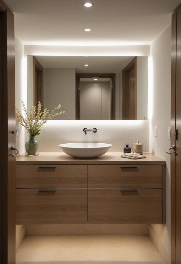 30+ Small Modern Bathroom Ideas That Look Spacious and Elegant 25 30+ Small Modern Bathroom Ideas That Look Spacious and Elegant - 25. Integrated Lighting Solutions