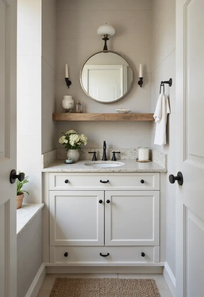 30+ Small Modern Bathroom Ideas That Look Spacious and Elegant 27 30+ Small Modern Bathroom Ideas That Look Spacious and Elegant - 27. Custom Cabinet Solutions