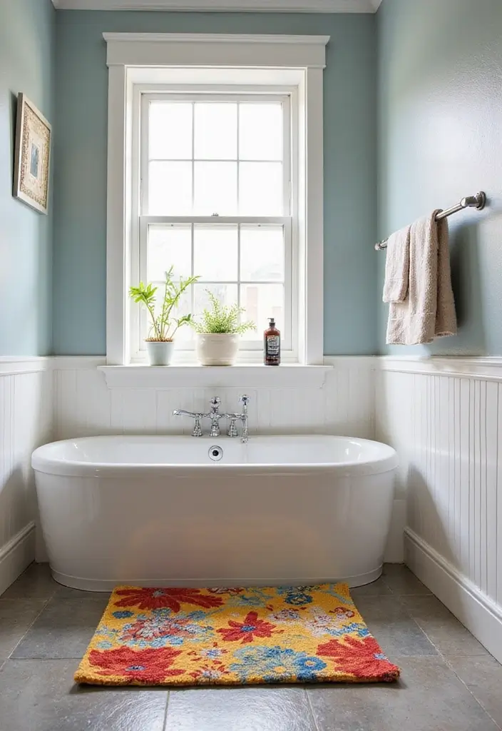 30+ Small Modern Bathroom Ideas That Look Spacious and Elegant 28 30+ Small Modern Bathroom Ideas That Look Spacious and Elegant - 28. Bath Mats with Personality