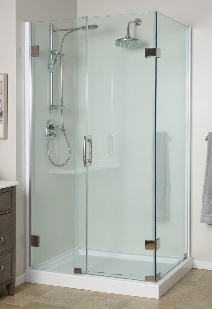 30+ Small Modern Bathroom Ideas That Look Spacious and Elegant 3 30+ Small Modern Bathroom Ideas That Look Spacious and Elegant - 3. Clear Glass Shower Enclosures