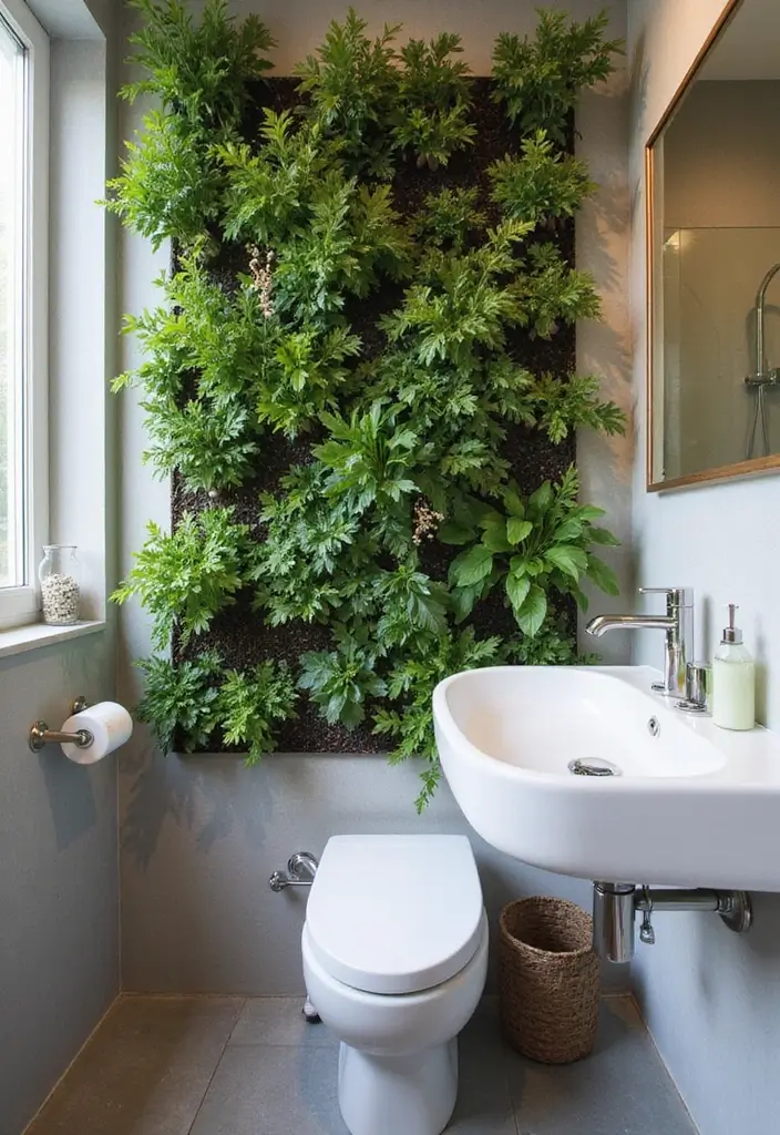 30+ Small Modern Bathroom Ideas That Look Spacious and Elegant 8 30+ Small Modern Bathroom Ideas That Look Spacious and Elegant - 8. Vertical Gardens