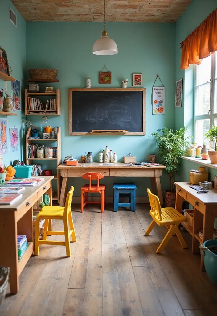 30+ Toca Boca Modern Mansion House Ideas Kids Will Love 2 30+ Toca Boca Modern Mansion House Ideas Kids Will Love - 2. Color Explosion: Playful Arts and Crafts Room