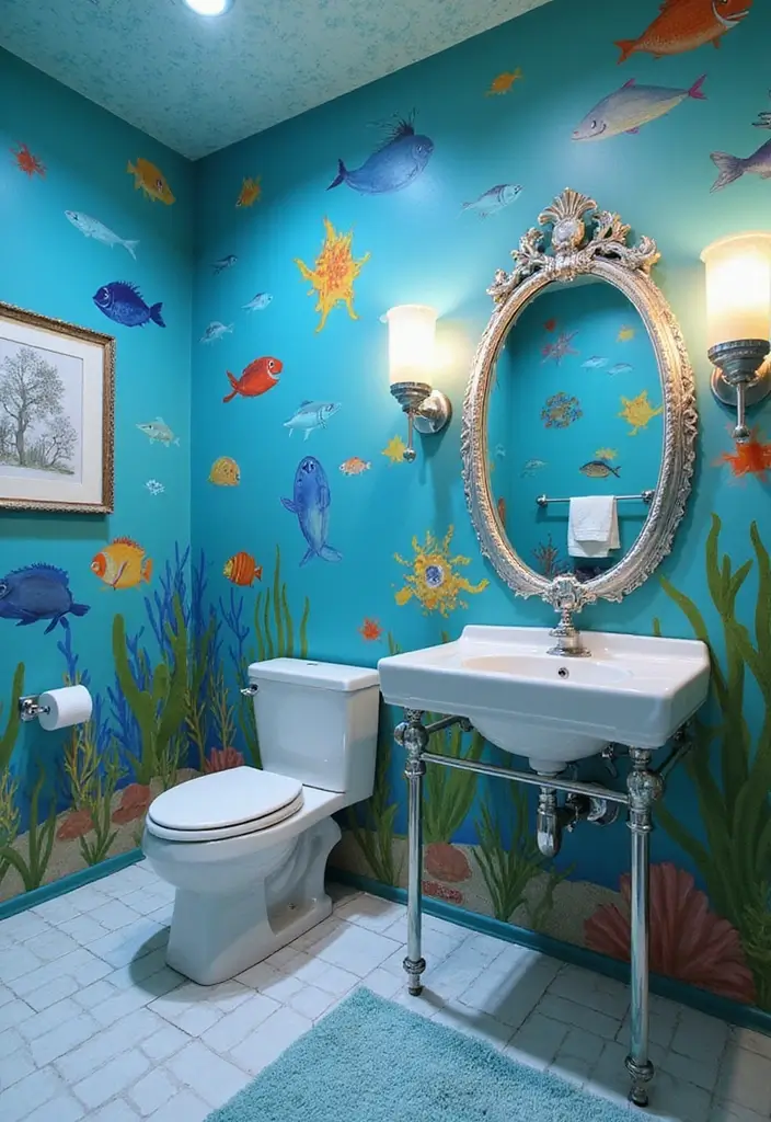 30+ Toca Boca Modern Mansion House Ideas Kids Will Love 6 30+ Toca Boca Modern Mansion House Ideas Kids Will Love - 6. Themed Bathroom: Underwater Adventure