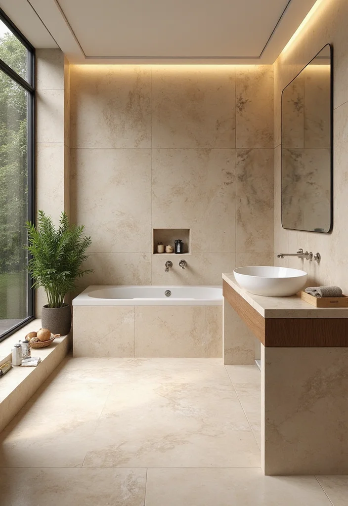 10 Beige Tile Bathroom Ideas for Calm Elegant Spaces 56 10 Beige Tile Bathroom Ideas for Calm Elegant Spaces - 6. Polished Beige Marble Tiles