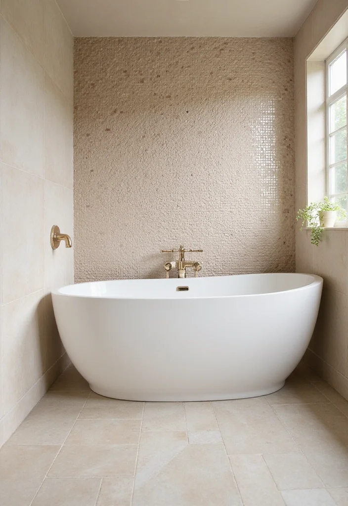 10 Beige Tile Bathroom Ideas for Calm Elegant Spaces 63 10 Beige Tile Bathroom Ideas for Calm Elegant Spaces - 7. Beige Mosaic Tiles