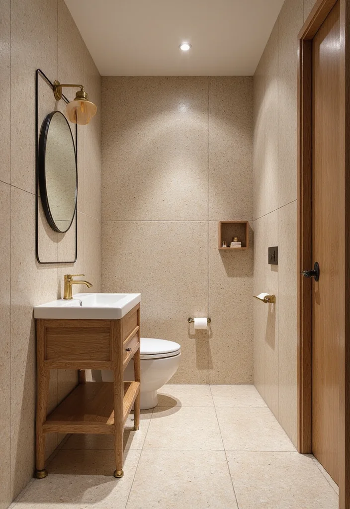 10 Beige Tile Bathroom Ideas for Calm Elegant Spaces 74 10 Beige Tile Bathroom Ideas for Calm Elegant Spaces - 8. Warm Beige Terrazzo Tiles