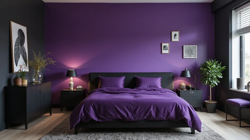 10 Black and Purple Bedroom Ideas with Bold Modern Contrast