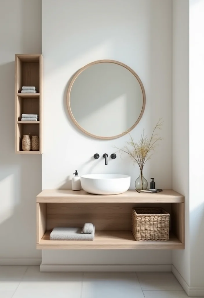 10 Corner Bathroom Vanity Ideas to Maximize Small Spaces 1 10 Corner Bathroom Vanity Ideas to Maximize Small Spaces - 1. Minimalist Floating Vanity