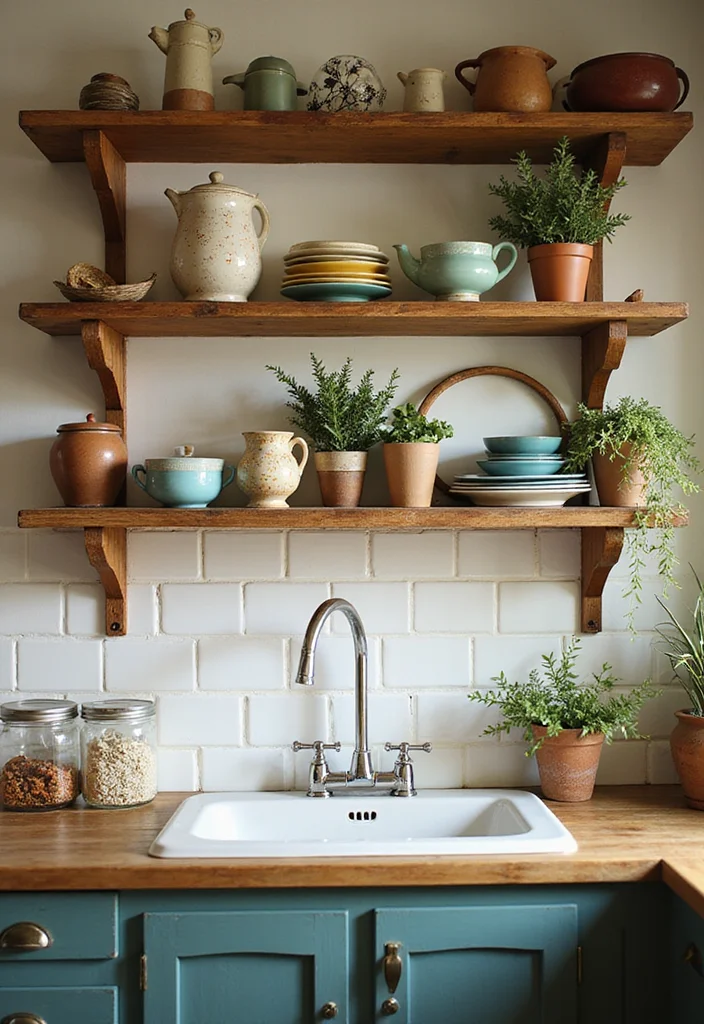 12 Above Kitchen Sink Ideas to Add Style and Function 1 12 Above Kitchen Sink Ideas to Add Style and Function - 1. Open Shelving with Farmhouse Touches