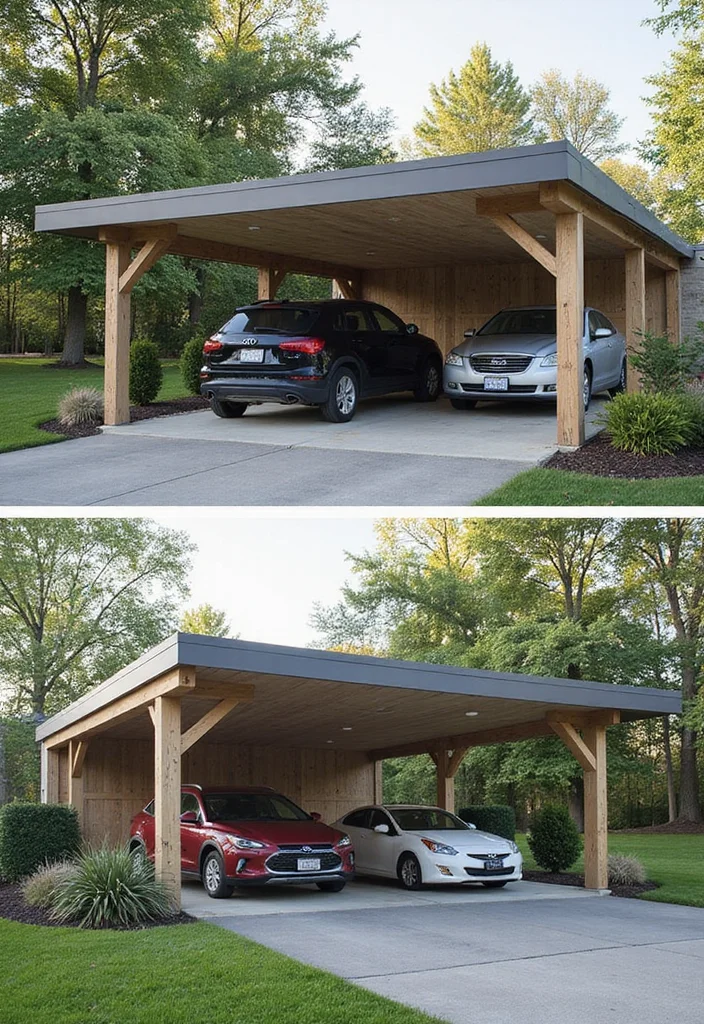 12 Backyard Carport Ideas for Practical Covered Parking 12. Multi Function Carport