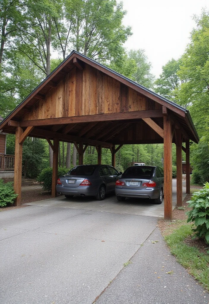 12 Backyard Carport Ideas for Practical Covered Parking 3. Upcycled Materials Carport