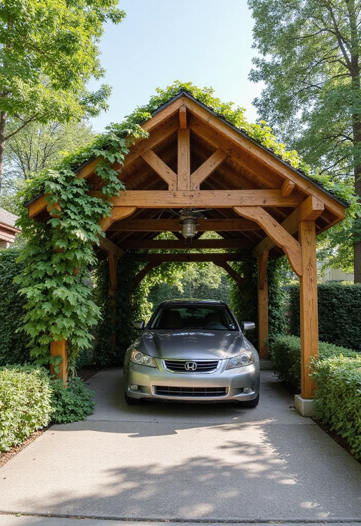 12 Backyard Carport Ideas for Practical Covered Parking 6. Pergola Carport