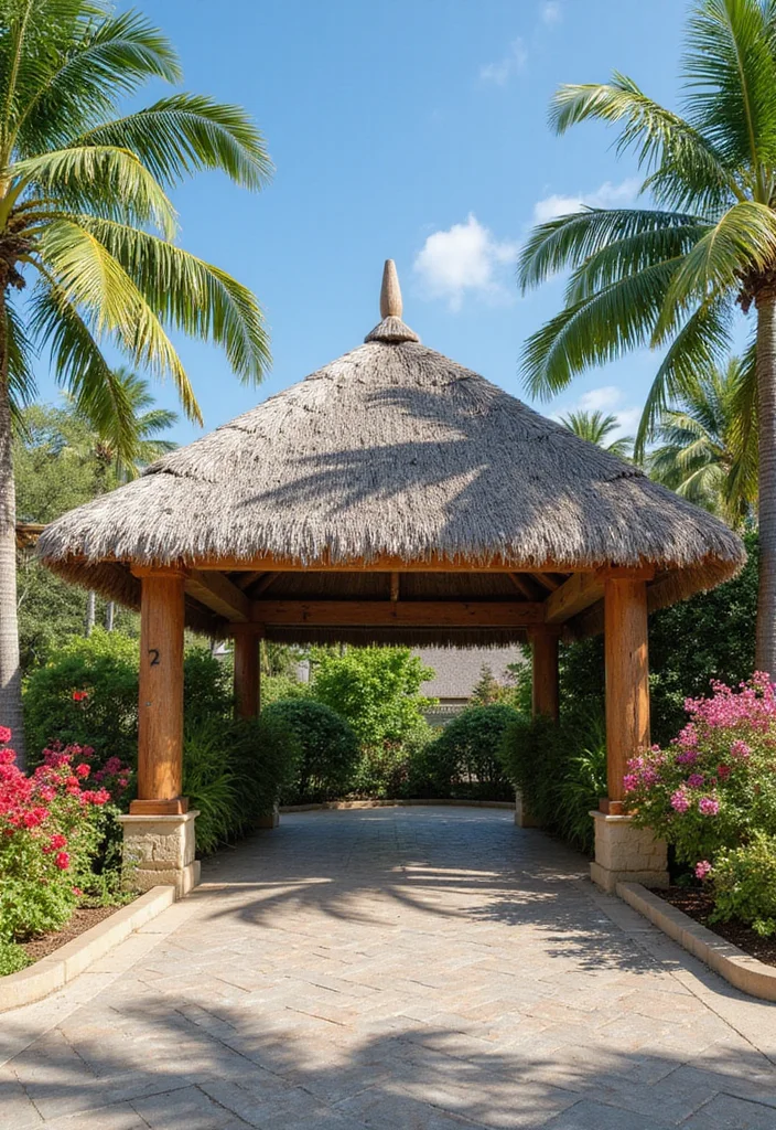 12 Backyard Carport Ideas for Practical Covered Parking 8. Tropical Style Carport