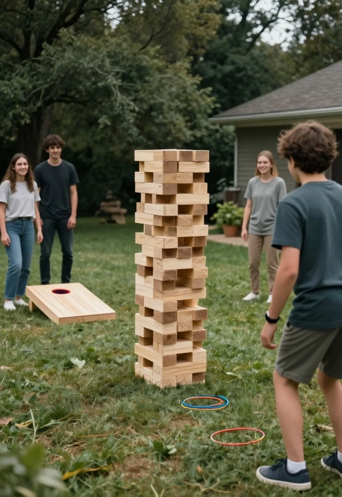 12 Backyard Decorating Ideas DIY for Budget Upgrades - 11. Outdoor Games with a Twist