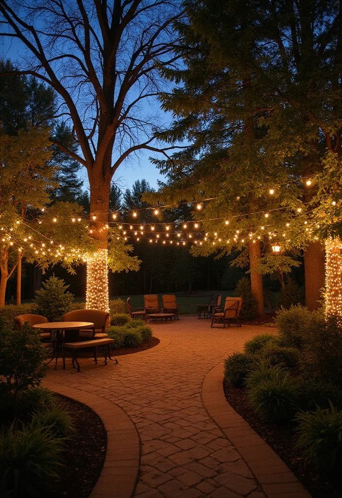 12 Backyard Decorating Ideas DIY for Budget Upgrades - 4. Creative Lighting with String Lights
