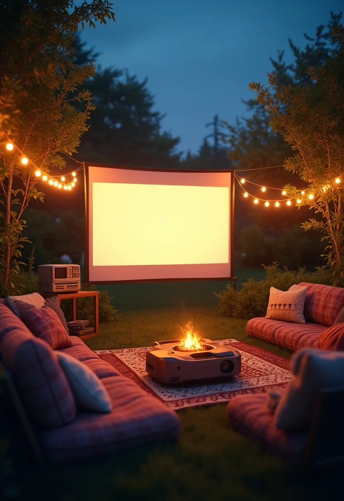 12 Backyard Extended Patio Ideas for Larger Gathering Space 78 12 Backyard Extended Patio Ideas for Larger Gathering Space - 8. Outdoor Movie Night Setup