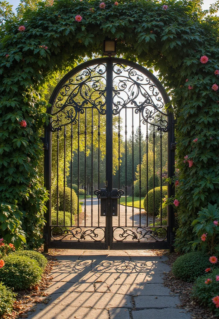 12 Backyard Fence Gate Ideas for Security and Style 100 12 Backyard Fence Gate Ideas for Security and Style - 10. Ornamental Iron Gates