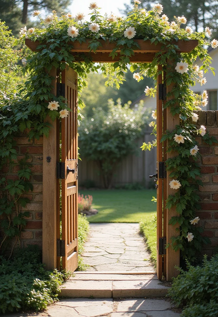 12 Backyard Fence Gate Ideas for Security and Style 56 12 Backyard Fence Gate Ideas for Security and Style - 6. Vintage Charm with Arches