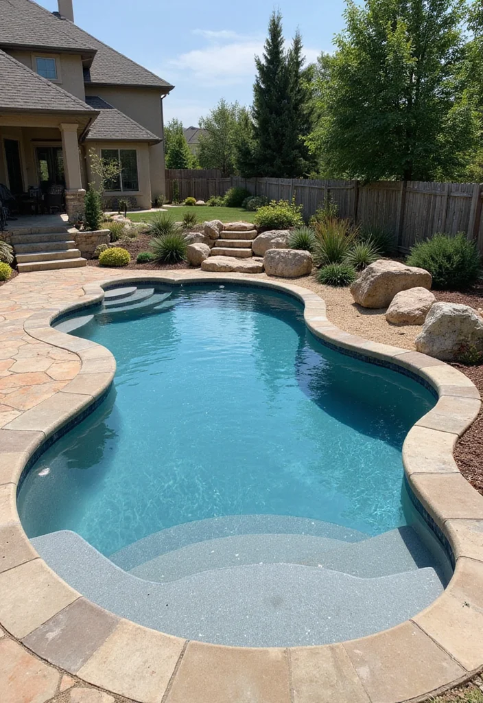 12 Backyard Lap Pool Ideas for Sleek Modern Swimming 111 12 Backyard Lap Pool Ideas for Sleek Modern Swimming - 11. Custom-Shaped Lap Pool