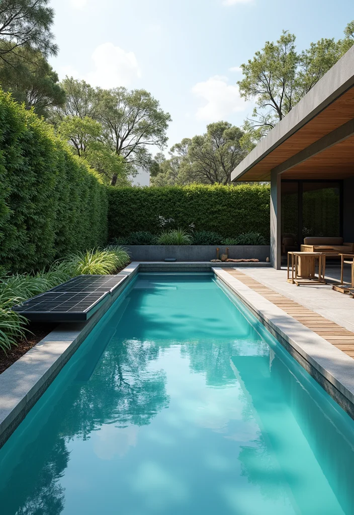 12 Backyard Lap Pool Ideas for Sleek Modern Swimming 89 12 Backyard Lap Pool Ideas for Sleek Modern Swimming - 9. Solar-Heated Lap Pool