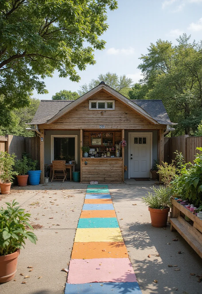 12 Backyard Parking Ideas for Organized Functional Layouts - 12. Decorative Parking Markers with Eco-Friendly Materials