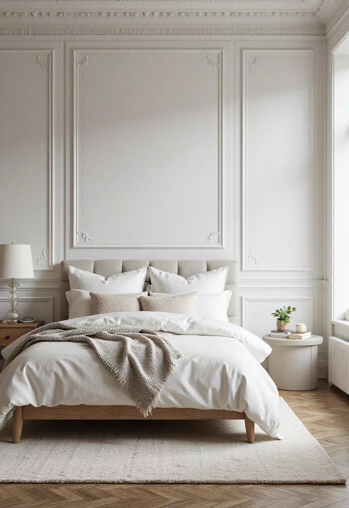 12 Bedroom Wainscoting Ideas for Added Depth and Style 1 12 Bedroom Wainscoting Ideas for Added Depth and Style - 1. Classic Raised Panel Wainscoting