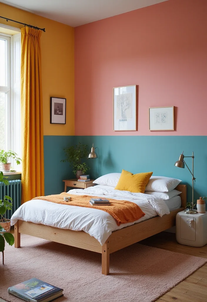 12 Bedroom Wainscoting Ideas for Added Depth and Style 111 12 Bedroom Wainscoting Ideas for Added Depth and Style - 11. Color-Blocked Wainscoting for a Dynamic Look